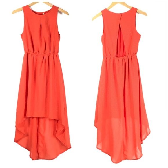 Truth NYC Dresses & Skirts - Truth NYC Orange Hi Low Dress Open Back